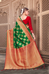 Chic Green Banarasi Art Silk Woven Saree