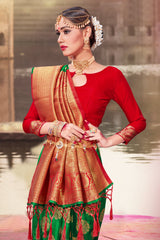 Chic Green Banarasi Art Silk Woven Saree