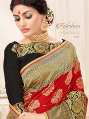 Elegant Red Banarasi Art Silk Woven Saree