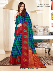 Chic Multi Linen Printed Saree