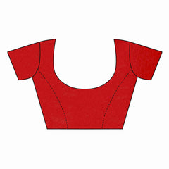 Stunning Red Linen Printed Saree