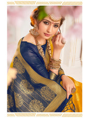 Beautiful Mustard Banarasi Art Silk Woven Saree