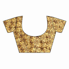 Chic Brown Cotton Art Silk Printed Saree