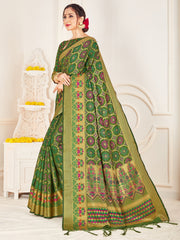 Chic Green Banarasi Art Silk Woven Saree