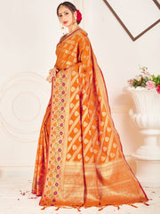 Beautiful Mustard Banarasi Art Silk Woven Saree