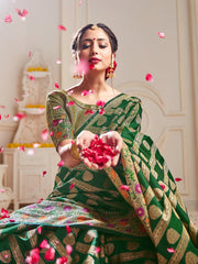 Elegant Green Banarasi Art Silk Woven Saree