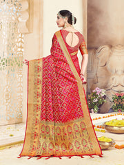Stunning Red Banarasi Art Silk Woven Saree