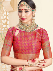 Stunning Red Banarasi Art Silk Woven Saree