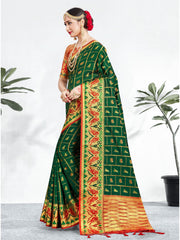 Stunning Green Banarasi Art Silk Woven Saree
