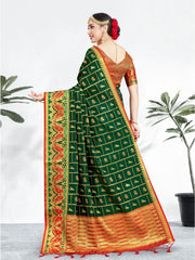Stunning Green Banarasi Art Silk Woven Saree