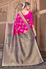 Chic Pink Banarasi Art Silk Woven Saree