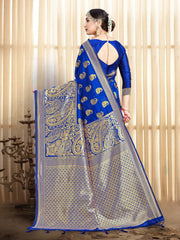 Chic Blue Banarasi Art Silk Woven Saree