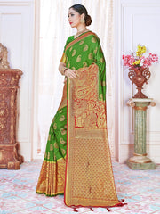 Chic Green Banarasi Art Silk Woven Saree