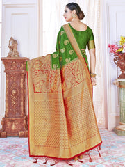 Chic Green Banarasi Art Silk Woven Saree