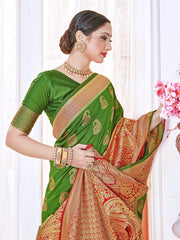 Chic Green Banarasi Art Silk Woven Saree
