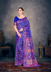 Royal Blue Cotton Silk Saree