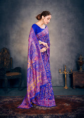 Royal Blue Cotton Silk Saree