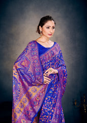 Royal Blue Cotton Silk Saree