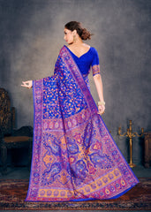 Royal Blue Cotton Silk Saree