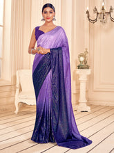 Elegant Purple Art Silk Saree with Intricate Embroidery