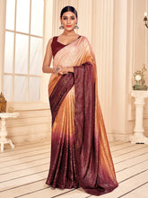 Rust Art Silk Embroidered Saree