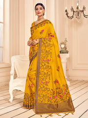 Elegant Mustard Banarasi Art Silk Saree