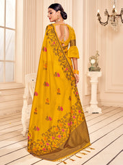 Elegant Mustard Banarasi Art Silk Saree