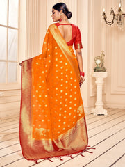 Orange Banarasi Art Silk Saree