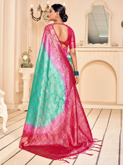 Teal Banarasi Art Silk Saree