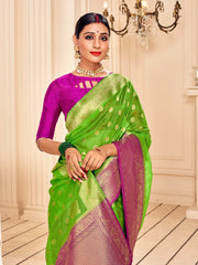 Elegant Green Banarasi Art Silk Saree