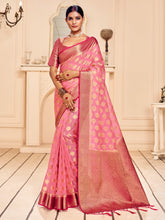 Elegant Pink Banarasi Art Silk Saree