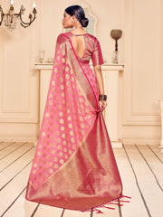 Elegant Pink Banarasi Art Silk Saree