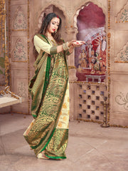 Elegant Off White Banarasi Art Silk Saree