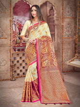 Elegant Off White Banarasi Art Silk Saree