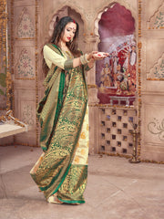 Elegant Off White Banarasi Art Silk Saree