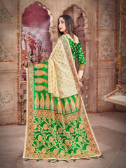 Elegant Off White Banarasi Art Silk Saree