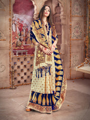 Elegant Off White Banarasi Art Silk Saree