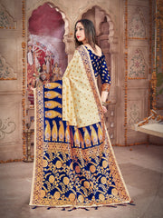 Elegant Off White Banarasi Art Silk Saree