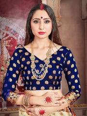 Elegant Off White Banarasi Art Silk Saree