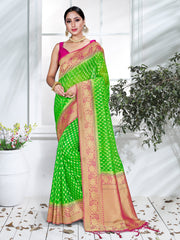 Elegant Green Organza Silk Saree