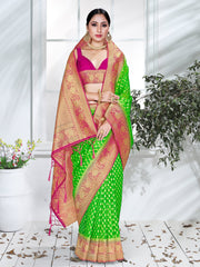 Elegant Green Organza Silk Saree