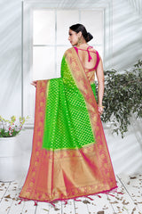 Elegant Green Organza Silk Saree