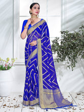 Elegant Blue Organza Silk Saree
