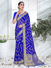 Elegant Blue Organza Silk Saree