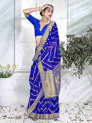 Elegant Blue Organza Silk Saree