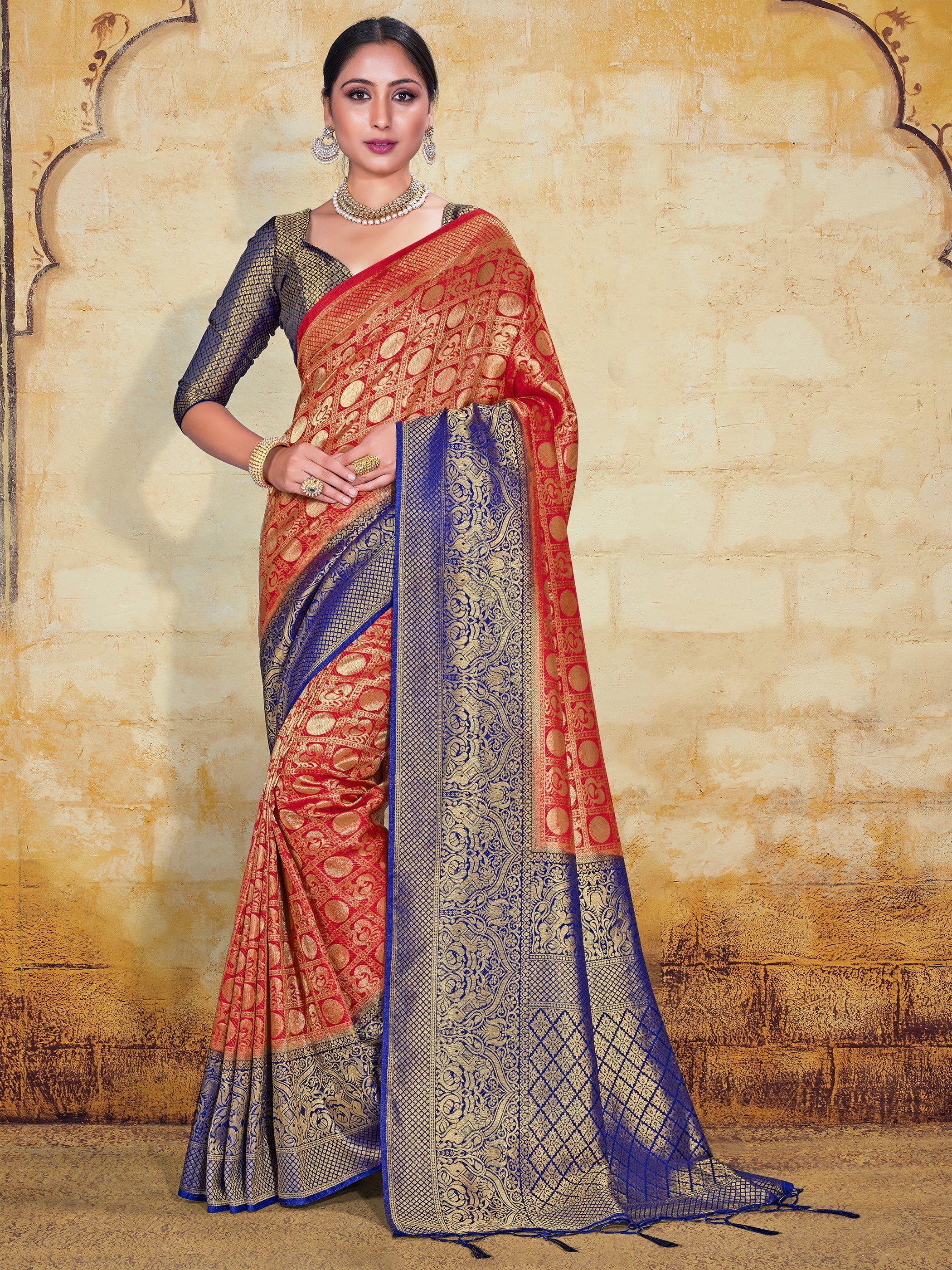 Elegant Red Banarasi Art Silk Saree