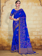 Elegant Blue Banarasi Art Silk Saree