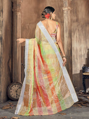 Chic Multi Cotton Silk Woven Saree with Woven Design