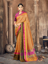 Elegant Beige Cotton-Silk Saree