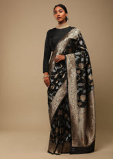 Elegant Black Art Silk Banarasi Saree